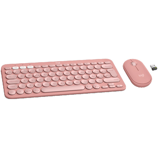 LOGITECH Pebble 2 Bluetooth Keyboard Combo - TONAL ROSE - US INTL ( 920-012241 ) 