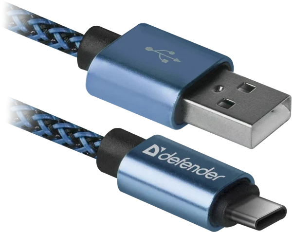 USB type-c kalb Defender USB08-03T USB 2.0 Blue 1m 2.1A