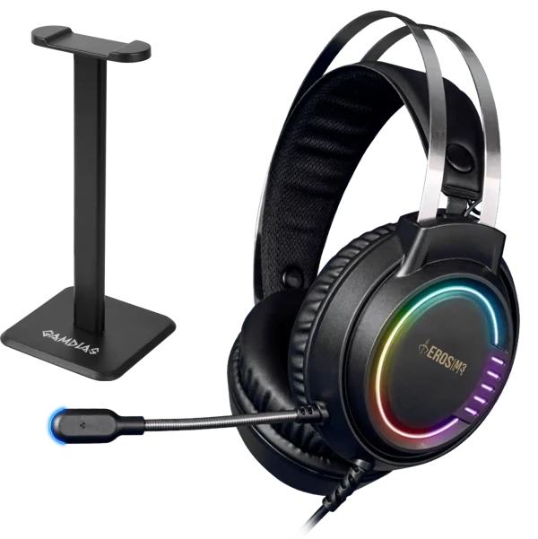 Slušalice sa mikrofonom + postolje Gamdias Eros M3 Elite RGB/USB