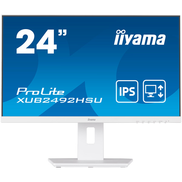 Monitor 24 Iiyama XUB2492HSU-W5 1920x1080/Full HD IPS/75Hz/4ms/HDMI/VGA/DP/USB/Zvučnici/beli