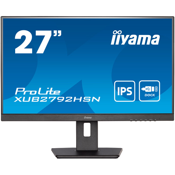 IIYAMA Monitor LED XUB2792HSN-B5 27'' IPS matte 1920 x 1080 @75Hz 1000:1 4ms HDMI DP USB-C 65W + DOCK RJ45 DP out, height, swivel, tilt, pivot (rotation both sides), 3y ( XUB2792HSN-B5 ) 