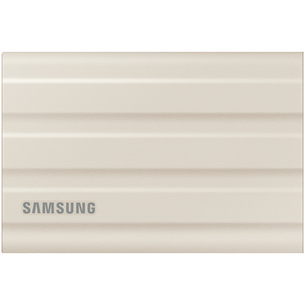 SAMSUNG T7 Shield Ext SSD 2000 GB USB-C beige 10501000 MBs 3 yrs, included USB Type C-to-C and Type C-to-A cables, Rugged storage featuring