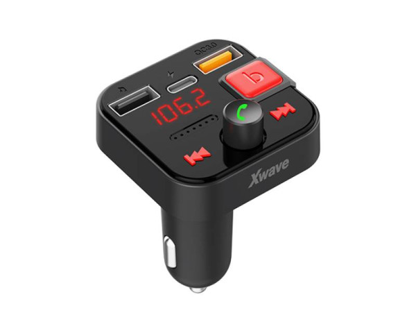 Xwave BT 88 FM transmiter za kola,Bluetooth,A2DP,LCD,2xUSB,TipC-USB QC3.0 brzo punjenje