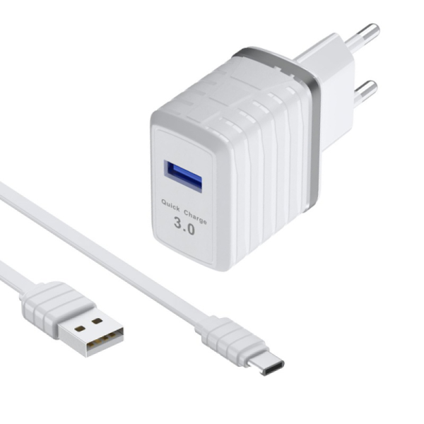 Kućni punjač KONFULON C32Q QC3.0 Fast sa kablom Type C