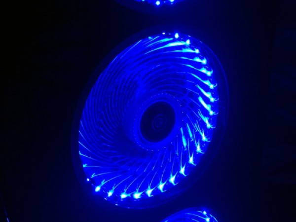 Cooler 120x120 LED BLUE 33lights,black frametransparent leafs3Pin+4Pin