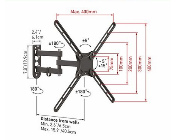 BARKAN E3433 LCD TV zglobni zidni nosač do 65 inča 