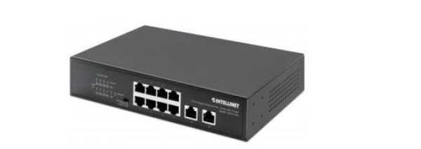 INTELLINET SWITCH 8-PORT Gb 120W PoE+ 2x1Gb RJ45 UPLINK