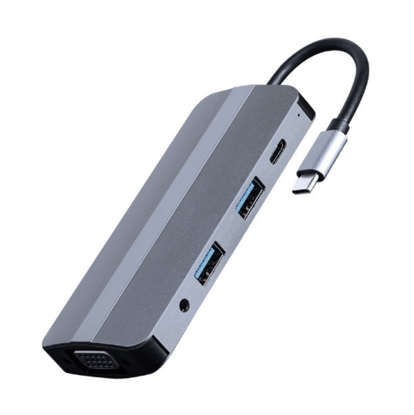 Docking station Cablexpert A-CM-COMBO8-02 USB-C - HDMI VGA 2xUSB PD CD Audio