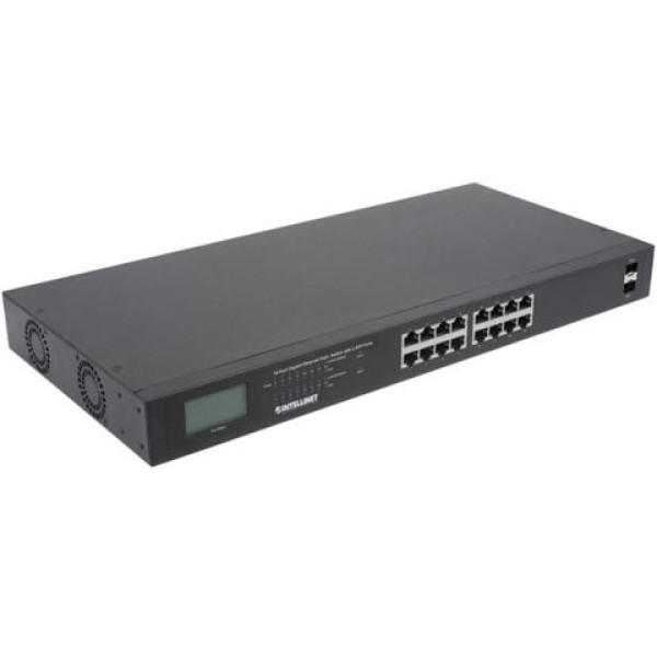 Intellinet 16-Port 2SFP Neupravljiv Gigabit PoE 370W Switch