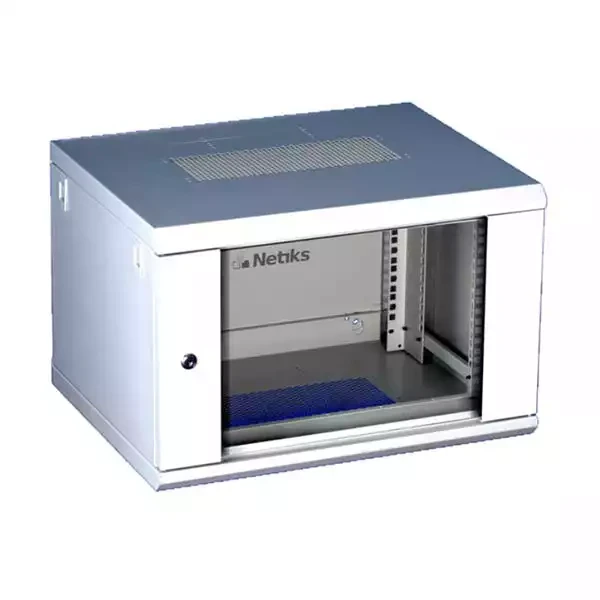 12U/19 rek rman nazidni W6612, staklena vrata sa bravom, dim. 600x600x650mm, nosivost do 50kg