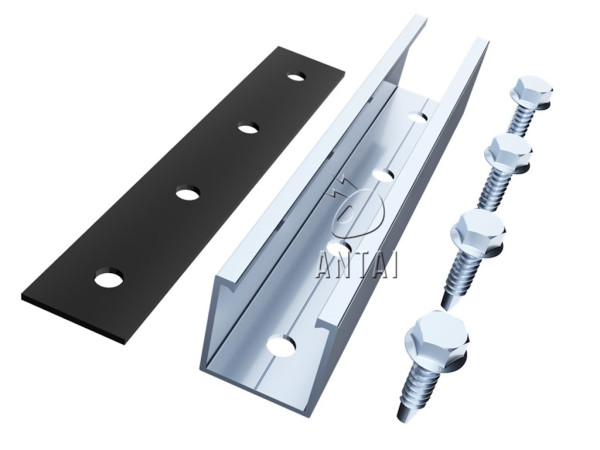 Konstrukcije za SE ANTAI za trapezni lim, mini rail, 150mm, set za 4 panela, univerzalne klampe