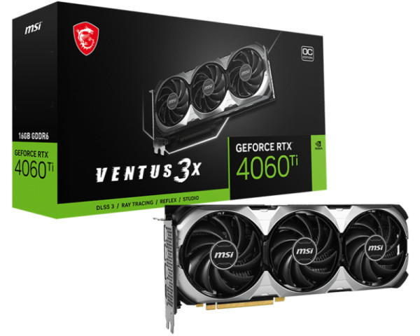 MSI nVidia GeForce RTX 4060 Ti 16GB 128bit RTX 4060 Ti VENTUS 3X 16G OC grafička karta