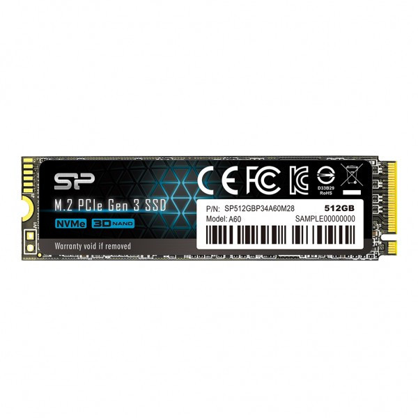SSD M.2 NVMe Silicon Power 512GB A60 Gen 3 SP512GBP34A60M28 BULK