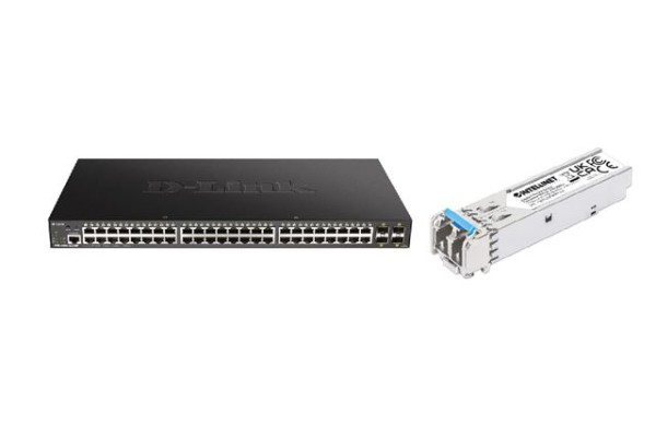 D-Link 48G PoE 370W DGS-1250-52XMPE Switch + SFP1Gb SM