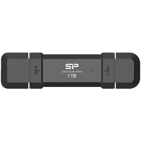 Silicon Power 1TB DS72 Dual USB-CUSB 3.2 Gen 2, Portable External SSD, Steam Deck and iPhone 15 Pro, RW: up to 1050MBs; 850MBs, Black ( SP001TBUC3S72V1K )