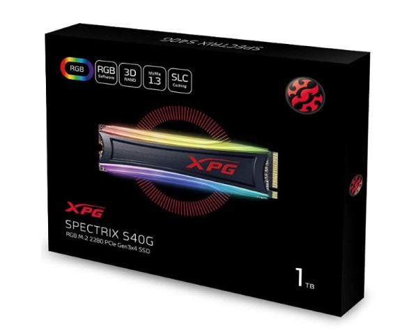 A-DATA 1TB M.2 PCIe Gen3 x4  XPG SPECTRIX S40G RGB AS40G-1TT-C SSD 
