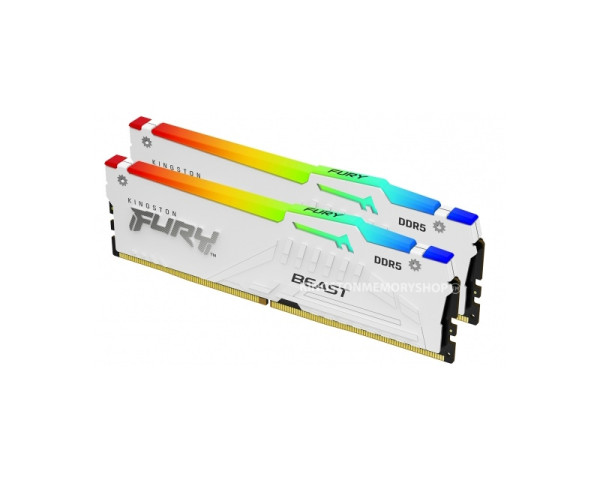KINGSTON DIMM DDR5 64GB (2x32GB kit) 6400MT/s KF564C32BWEAK2-64 FURY Beast White RGB EXPO 