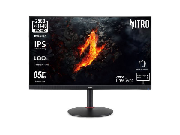 Monitor ACER Nitro XV272UV3BMIIPRX 27''/IPS/2560x1440/180Hz/0.5ms GtG/HDMIx2,DP/freesync/pivot/crna