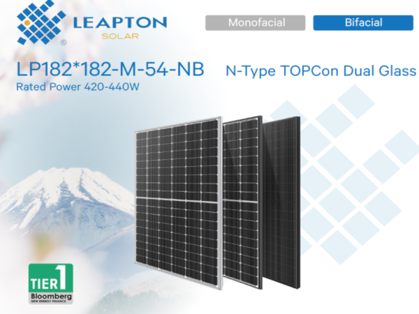 PV modul LEAPTON,440W,BF,N Tip,1100mm, black frame