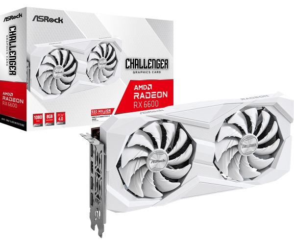 SVGA Asrock Radeon RX 6600 Challenger W 8GB GDDR6 White, RX6600 CLW 8G