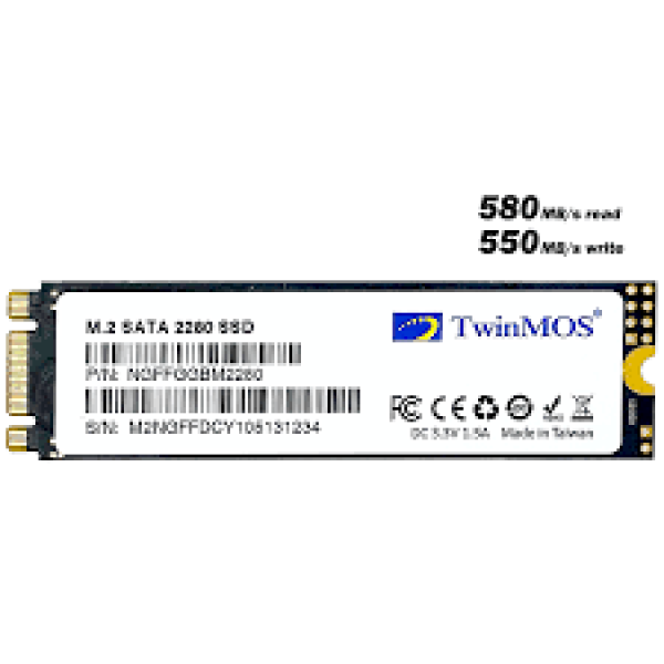 SSD M.2 SATA TwinMOS 256GB, 580MBs/550MBs NGFFEGBM2280